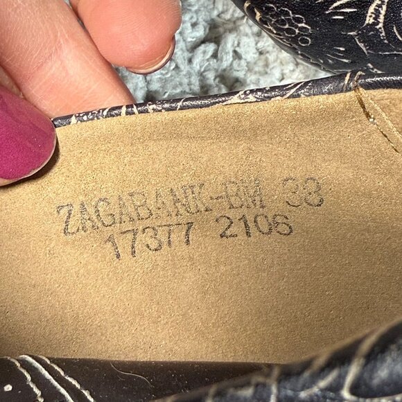 L'Artiste Spring Step Zagabank Womens 38 Black Leather Woven Textile Slip On Clo - Picture 7 of 7